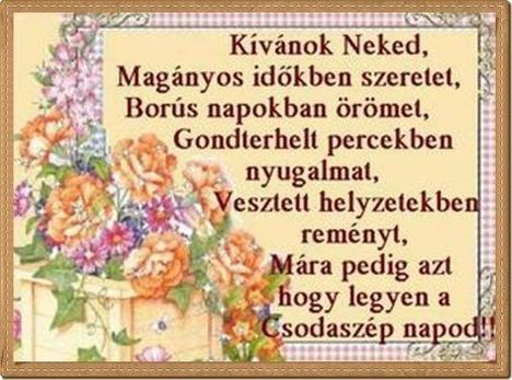 Áldott szép napot mindenkinek!