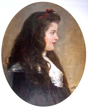 Lotz Károly - Kislány képmása (61,5 x 49,5 cm.)