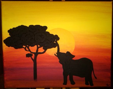 Afrikai naplemente elefánttal