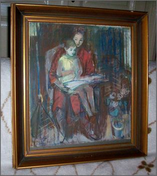 Molnár József: Mesélő (1963-tempera). (40x45 cm.)