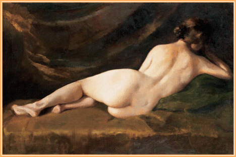 Szánthó Mária - Fekvő akt (60x92 cm.)
