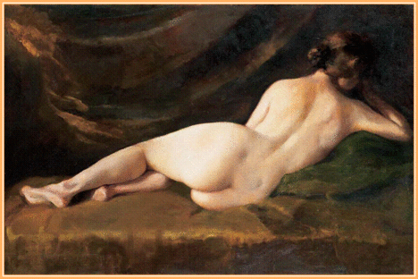 Szántó Mária - Fekvő akt  (60 x 92 cm.)