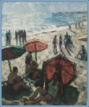 Gyelmis Lukács - Strandolók (70 x 60 cm.)