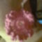 Pink fodros szélű 7,5 cm átmérőjű fülbevaló