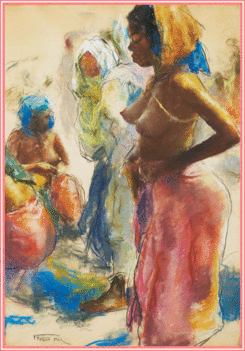 Fried Pál - Afrikai nők (100 x 70 cm.)