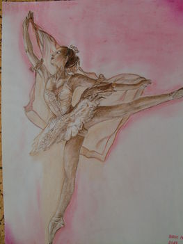 A balerina.  32×40 cm szines ceruza