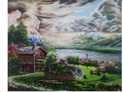Ragyogás olaj,farost,50×60cm