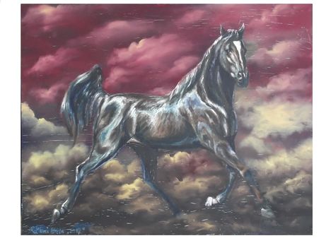 Ügető gyémánt   olaj,farost,40×50cm