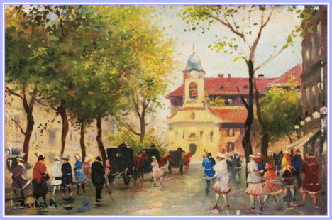 Berkes Antal - Pesti utcarészlet (19,5 x 27,5 cm.)