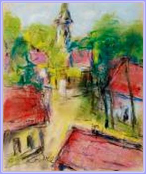 Czóbel Béla - Utcarészlet (46 x 37 cm.)