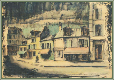 Czumpf Imre - Párizsi utcarészlet. (43 x 60 cm.)