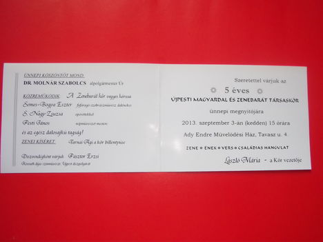 A Jubileumo  kis megnyitónk programja. 2013. Szept.3-án. 