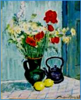 Novotny Emil Róbert - Virágcsendélet (75 x 60 cm.)