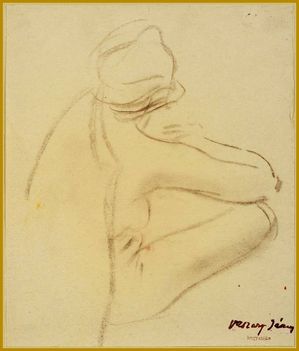 Vaszary János - Akttanulmány I. (26 x 21 cm.)