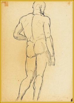 Vaszary János - Akttanulmány II. ( 32,5 x 22,5 cm.)