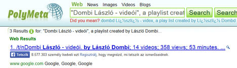 Dombi László - verses-videóira adott szavazatok (8.577.303 fő) folyamata a Facebook-on. 2014.03