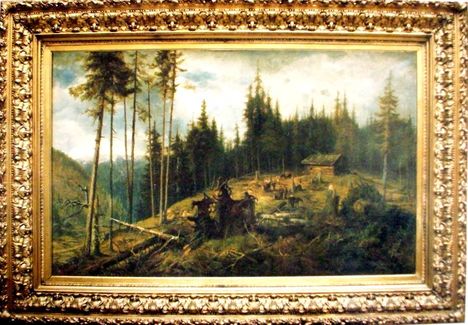 Telepy Károly - Fakivágás a Kárpátokban (101 x 163 cm.)