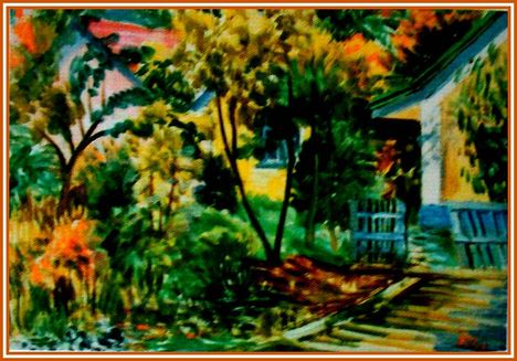Klie Zoltán - A régi házak (29 x 44 cm.)