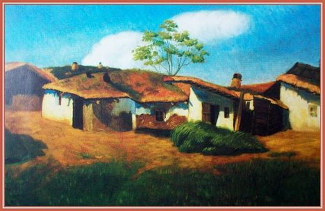 Molnár Dániel - Nagybányai házak (35 x 70 cm.)