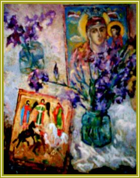 Mares Flórián - Iriszek és ikonok (90 x 63 cm.)