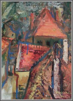 Juhász Erika - Veszprémi tetők (80 x 60 cm.)