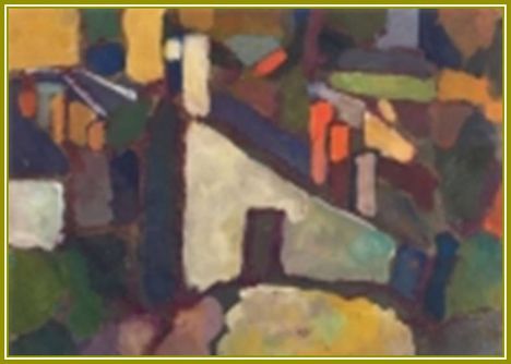 Gruber Béla - Házak (33 x 45 cm.)