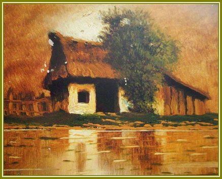 Szepesi Kuszka Jenő - Tátrai ház (22 x 27 cm.)