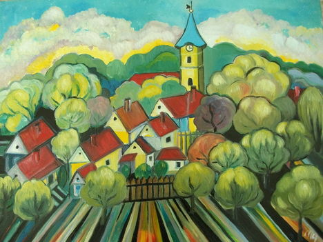 Kertek alatt olaj,vászon 40x50 cm