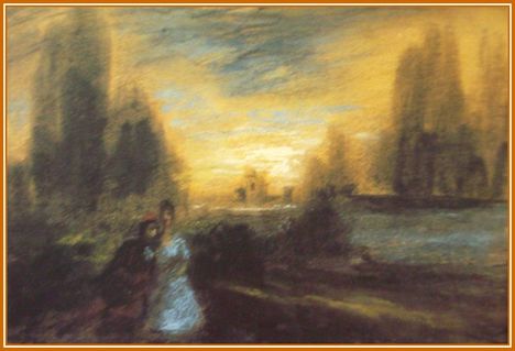 Gulácsy Lajos - Őszi alkonyon álmodom (30,5 x 45,5 cm.)