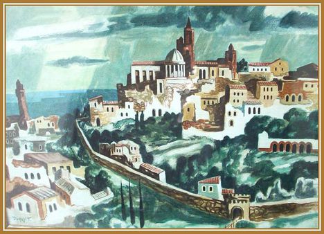 Duray Tibor - Városkép (~ 80 x 120 cm.)