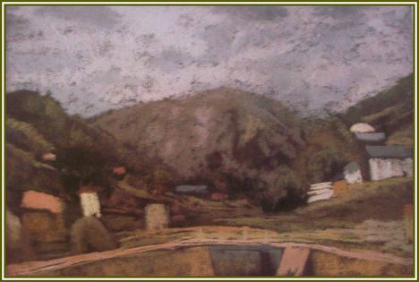 Orbán Dezső - Város végén (46 x 66 cm.)