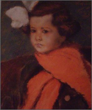 Rippl-Rónai József - Piroskendős kislány. (51x41 cm.)