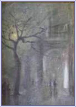 Szegedi Molnár Géza - Éjszakai város ködben (62 x 44 cm.)