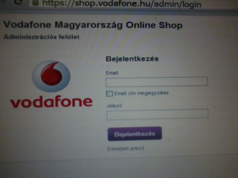 Vodafone kezelőfelületem
