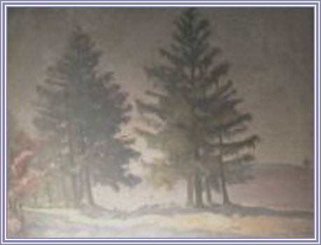 Szegedi Molnár Géza - Fenyvessel szegélyezett út (53 x 67 cm.)