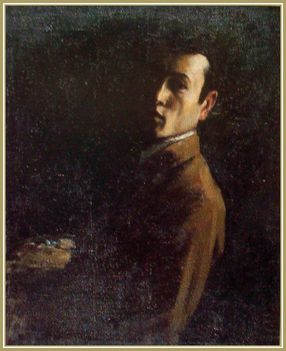Czigány Dezső - Festőművész palettával (80 x 63 cm.)