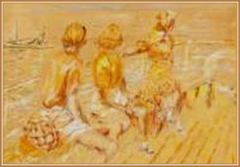 Halápy János - Balatoni mólón (50 x 70 cm.)