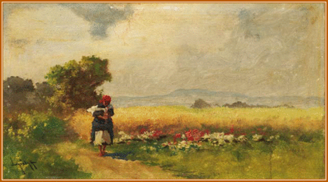 Neogrády Antal - Hazafelé (19,5 x 32,5 cm.)