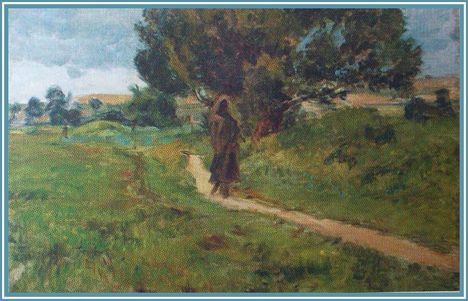 Nádler Róbert - Tavaszi séta (36 x 53 cm.)