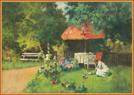 Neogrády Antal - Játék a parkban (50 x 70 cm.)