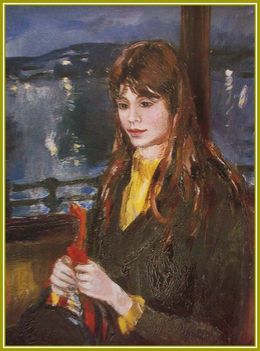 Balogh András - Leány villamoson (80,5 x 60 cm.)