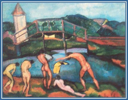 Perlrott Csaba Vilmos - Fürdőző katonák (75x58 cm.)