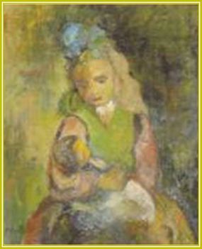 Matskássy Pál - Kislány babával (50 x 59 cm.)