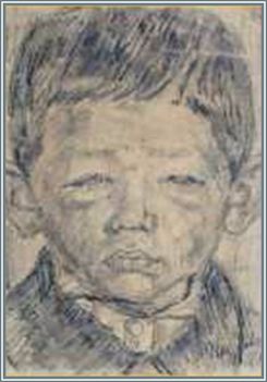 Nagy István - Kisfiú portré (22 x 16 cm)