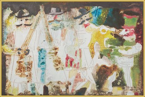 Schéner Mihály - Vásári jelenet (35 x 52 cm.)