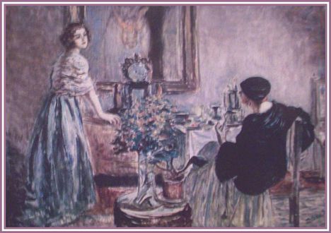 Márk Lajos - Délutáni tea (60 x 80 cm.)