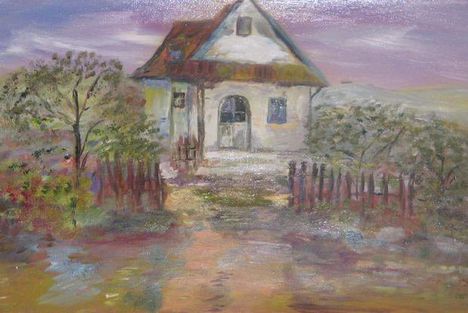 Magányos ház lila színekben-001