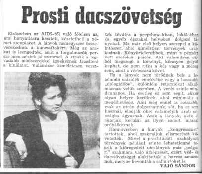 Prostidacszövetség 1992 junius