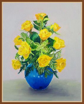 Sárga rózsa 25x30 cm vászon, olaj