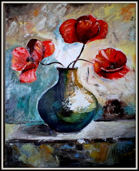  Tulpánok vázában 40x50 cm vászon olaj